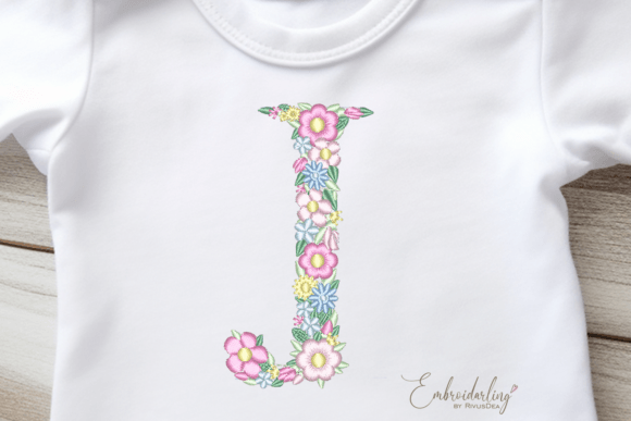 Floral Letter J Embroidery Review for Apparel Projects