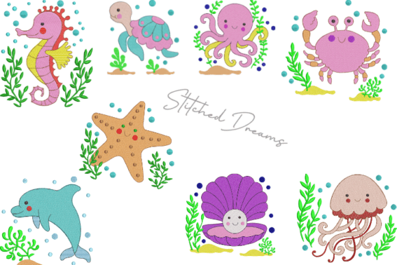 Marine Life Embroidery for Seasonal Creations