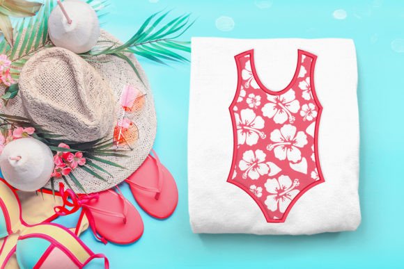 One Piece Swimsuit Applique Embroidery