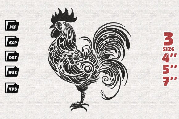 Rooster Embroidery Design Review for Small Business Merchandise